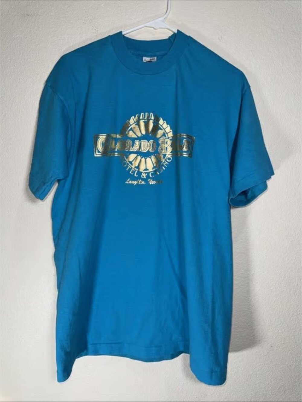 Vintage Made In The USA Colorado Belle Casino Laughlin T-shirt Turquoise Large